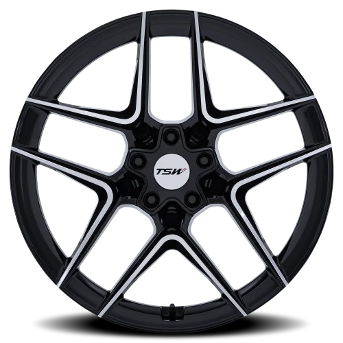 TSW Slipstream BD 20x9 +27 5x112mm 66.56mm Gloss Black Machined Face