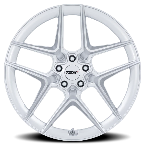 TSW Slipstream SD 19x9.5 +25 5x114.3mm 72.56mm Gloss Silver Machined Face
