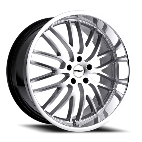 TSW Snetterton SL 20x8.5 +35 5x112mm 72.1mm Hyper Silver Mirror Cut Lip