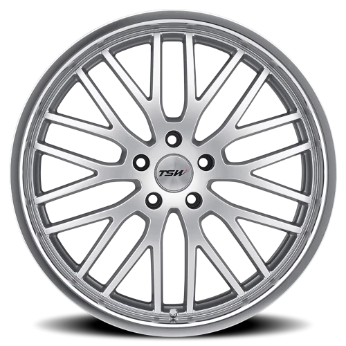 TSW Snetterton SL 17x8 +45 5x112mm 72.1mm Hyper Silver Mirror Cut Lip