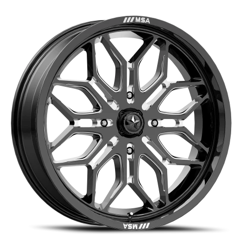 MSA Sniper M47 GB-M 18x7 +10 4x137mm 96mm Gloss Black Milled