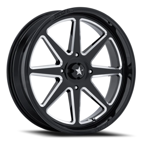 MSA Spark UTV M54 BE 14x7 -47 4x110mm 86mm Gloss Black Milled