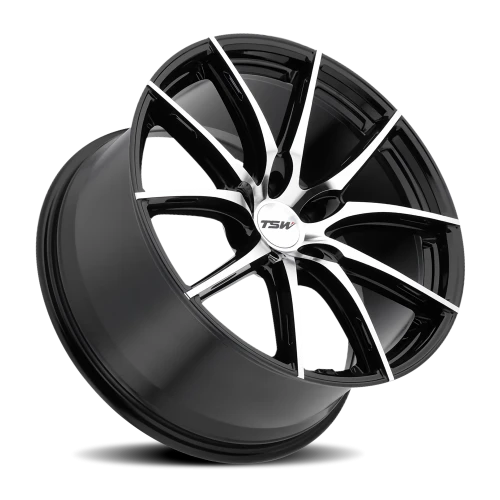 TSW Sprint SL 19x9.5 +35 5x120mm 76.1mm Gloss Black Mirror Cut Face