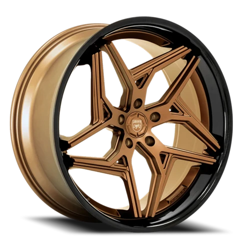 Lexani Wheels Spyder 677 BZSSB 20x8.5 +35 5x115mm 74.1mm Satin Bronze Gloss Black Lip