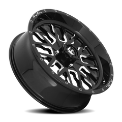 Fuel Stroke UTV D611 22x7 +13 4x156mm 110.2mm Gloss Black Milled