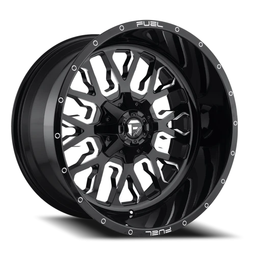 Fuel Stroke D611 22x12 -44 6x135mm 106.1mm Gloss Black Milled