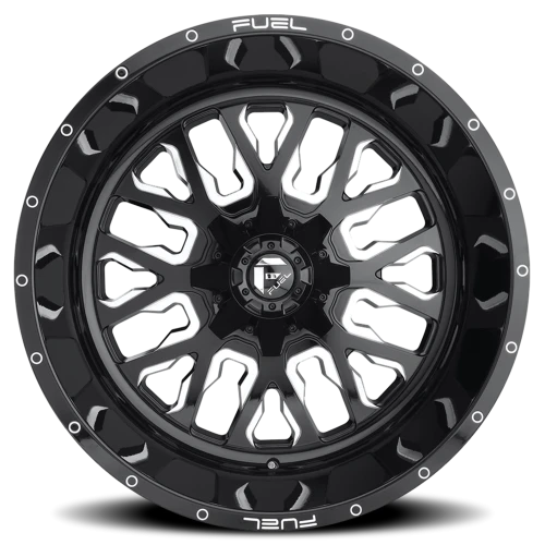 Fuel Stroke D611 22x12 -44 6x135mm 106.1mm Gloss Black Milled