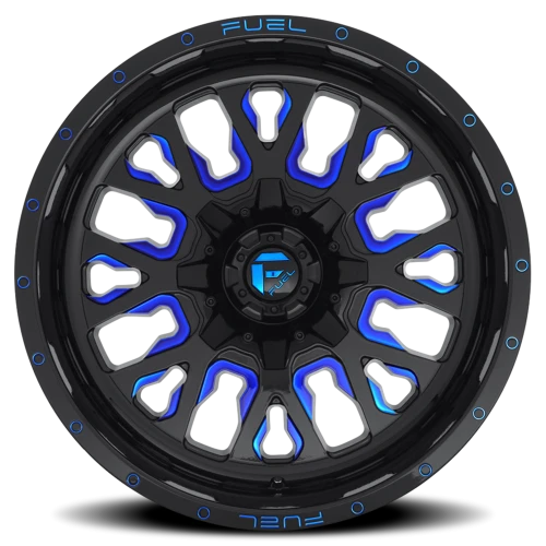 Fuel Stroke D645 20x9 +20 5x139.7mm 110.3mm Gloss Blue Milled