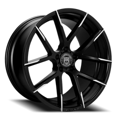 Lexani Wheels Stuttgart 801 MBT 20x8.5 +32 5x112mm 74.1mm Gloss Black Machined Spoke Tips