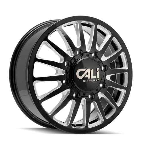 Cali Offroad Summit Dually 9110D BM 20x8.25 +115 8x200mm 142mm Gloss Black Milled Spokes