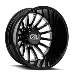 Cali Offroad Summit Dually 9110D BM 22x8.25 -232 8x165.1mm 121.3mm Gloss Black Milled Spokes