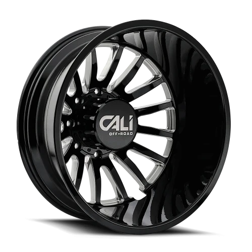 Cali Offroad Summit Dually 9110D BM 20x8.25 -232 8x210mm 154.2mm Gloss Black Milled Spokes