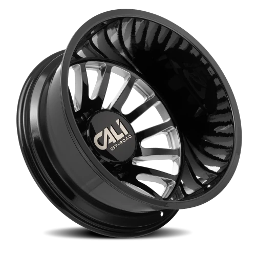 Cali Offroad Summit Dually 9110D BM 22x8.25 -232 8x200mm 142mm Gloss Black Milled Spokes