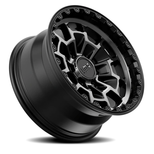 KMC Summit KM718 GY 16x8 +0 6x120mm 66.9mm Satin Black Gray Tint