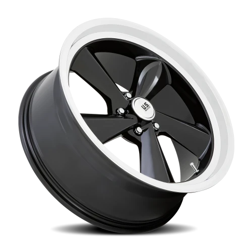 US Mags TS U136 22x9 +15 5x120.65mm 72.56mm Gloss Black Diamond Cut Lip