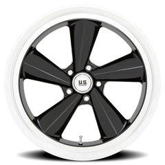 US Mags TS U136 22x10.5 +0 5x120.65mm 72.56mm Gloss Black Diamond Cut Lip