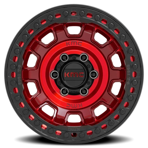 KMC Tank Beadlock KM236 RD 17x9 -15 5x127mm 71.5mm Candy Red