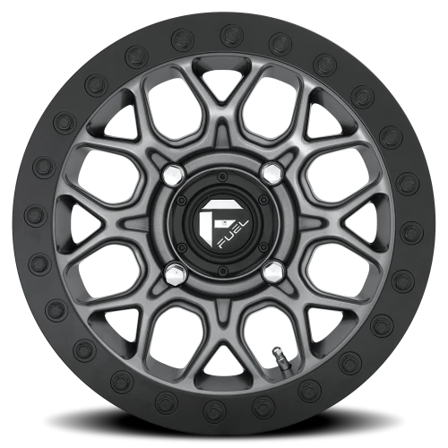 Fuel Tech Beadlock UTV D919 15x10 +0 4x156mm 132mm Matte Gunmetal Black Bead Ring