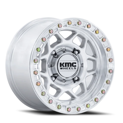 KMC Torx Beadlock UTV KS241DX 15x7 +38 4x137mm 96mm Machined Silver