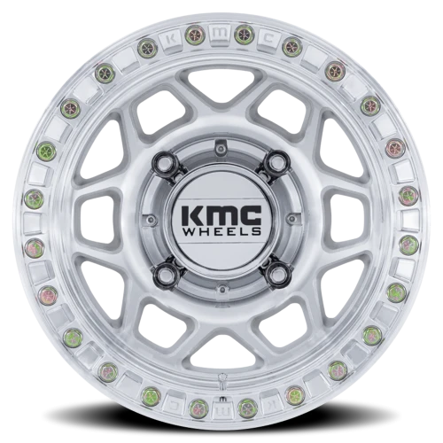 KMC Torx Beadlock UTV KS241DX 15x8 +0 4x137mm 96mm Machined Silver