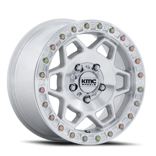 KMC Torx Beadlock UTV KS241DX 15x8 +0 5x114.3mm 72.56mm Machined Silver