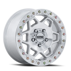 KMC Torx Beadlock UTV KS241DX 15x8 +0 5x114.3mm 72.56mm Machined Silver