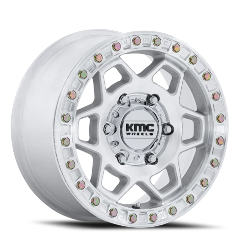 KMC Torx Beadlock UTV KS241DX 15x7 +38 6x139.7mm 100.3mm Machined Silver