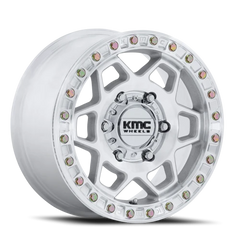KMC Torx Beadlock UTV KS241DX 15x7 +38 6x139.7mm 100.3mm Machined Silver