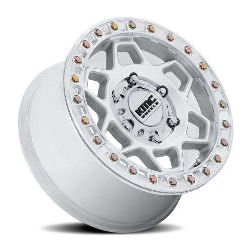 KMC Torx Beadlock UTV KS241DX 15x7 +38 6x139.7mm 100.3mm Machined Silver