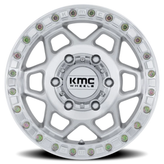 KMC Torx Beadlock UTV KS241DX 15x7 +38 6x139.7mm 100.3mm Machined Silver