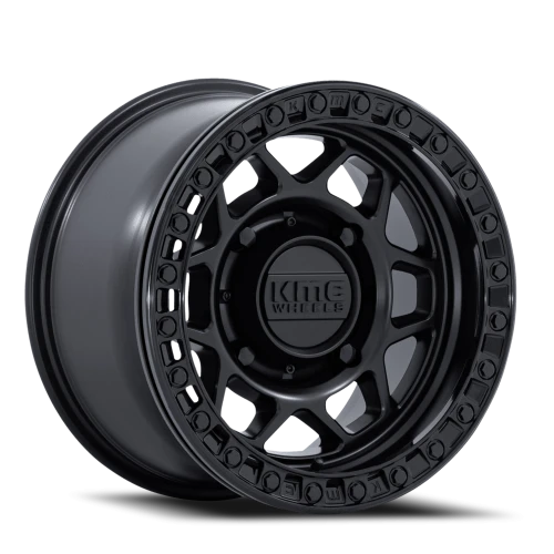 KMC Torx Beadlock UTV KS241MB 15x8 +0 4x156mm 115.1mm Matte Black Gloss Black Ring