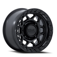 KMC Torx Beadlock UTV KS241MB 15x8 +0 4x156mm 115.1mm Matte Black Gloss Black Ring