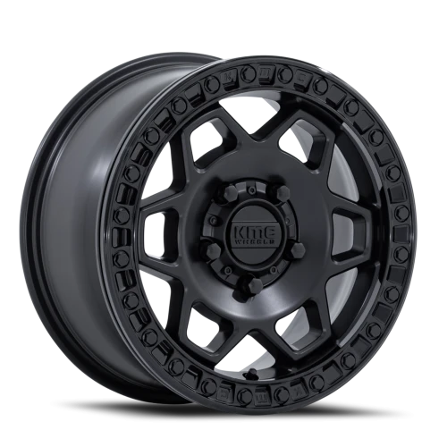 KMC Torx Beadlock UTV KS241MB 15x7 +38 5x114.3mm 72.56mm Matte Black Gloss Black Ring