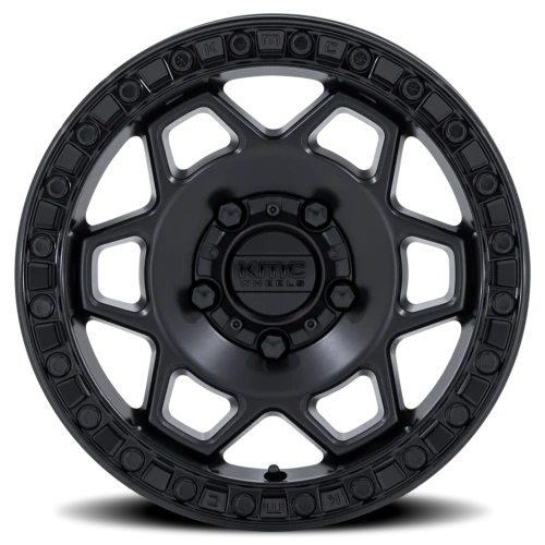 KMC Torx Beadlock UTV KS241MB 15x7 +38 5x114.3mm 72.56mm Matte Black Gloss Black Ring