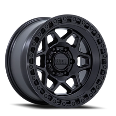 KMC Torx KM553MB 17x8.5 +25 6x139.7mm 106.1mm Matte Black Gloss Black Lip