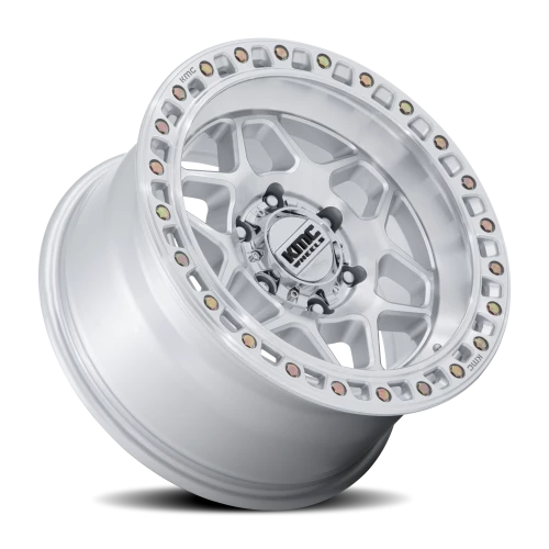 KMC Torx KM553SD 17x9 -12 6x139.7mm 106.1mm Gloss Silver Machined Face