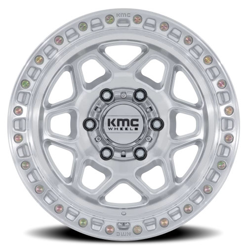 KMC Torx KM553SD 17x8.5 +0 6x135mm 87.1mm Gloss Silver Machined Face