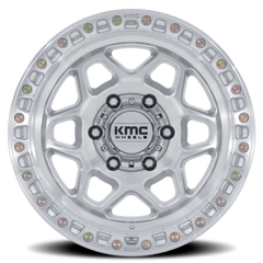 KMC Torx KM553SD 17x8.5 +0 6x139.7mm 106.1mm Gloss Silver Machined Face