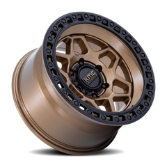 KMC Torx KM553ZB 17x8.5 +0 6x139.7mm 106.1mm Matte Bronze Gloss Black Lip