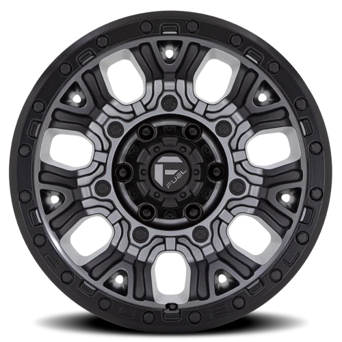 Fuel Traction D825 20x9 +1 8x180mm 124.2mm Matte Gunmetal Black Ring