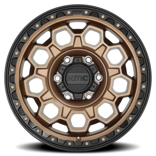 KMC Trek KM545 BRZ 17x8 +20 6x139.7mm 106.1mm Matte Bronze Black Lip