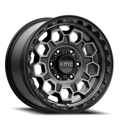 KMC Trek KM545 GY 17x8 +20 6x139.7mm 106.1mm Satin Black Gray Tint