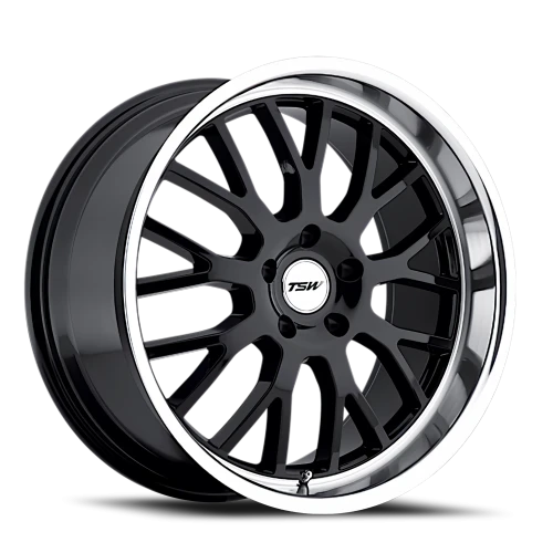 TSW Tremblant GB 19x9.5 +35 5x120mm 76mm Gloss Black Mirror Cut Lip