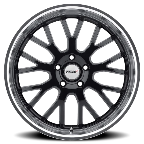 TSW Tremblant GB 20x10 +25 5x114.3mm 76mm Gloss Black Mirror Cut Lip