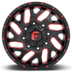Fuel Triton Dually D656 20x8.25 +105 8x200mm 142mm Gloss Black Red Tinted Clear