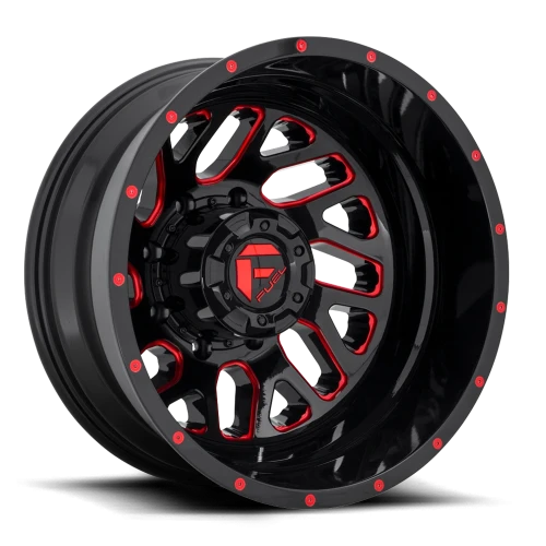 Fuel Triton Dually D656 20x8.25 -240 8x165.1mm 121.5mm Gloss Black Red Tinted Clear