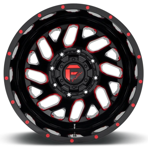 Fuel Triton Dually D656 20x8.25 -240 8x165.1mm 121.5mm Gloss Black Red Tinted Clear