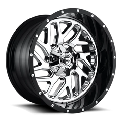 Fuel Triton D211 20x12 -44 6x135mm 106.3mm Chrome  Gloss Black Lip