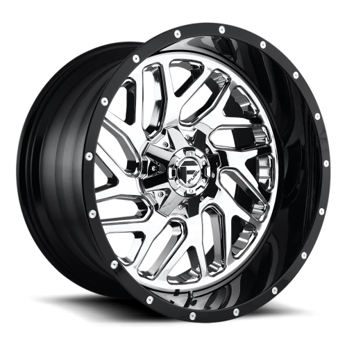 Fuel Triton D211 20x10 -19 5x139.7mm 110.1mm Chrome  Gloss Black Lip