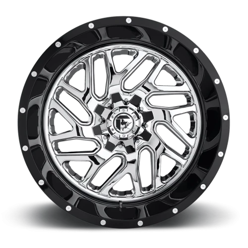 Fuel Triton D211 20x10 -19 6x135mm 106.1mm Chrome  Gloss Black Lip